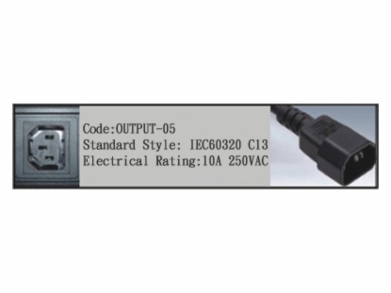 19 inch IEC C13 outlet PDU with indicator