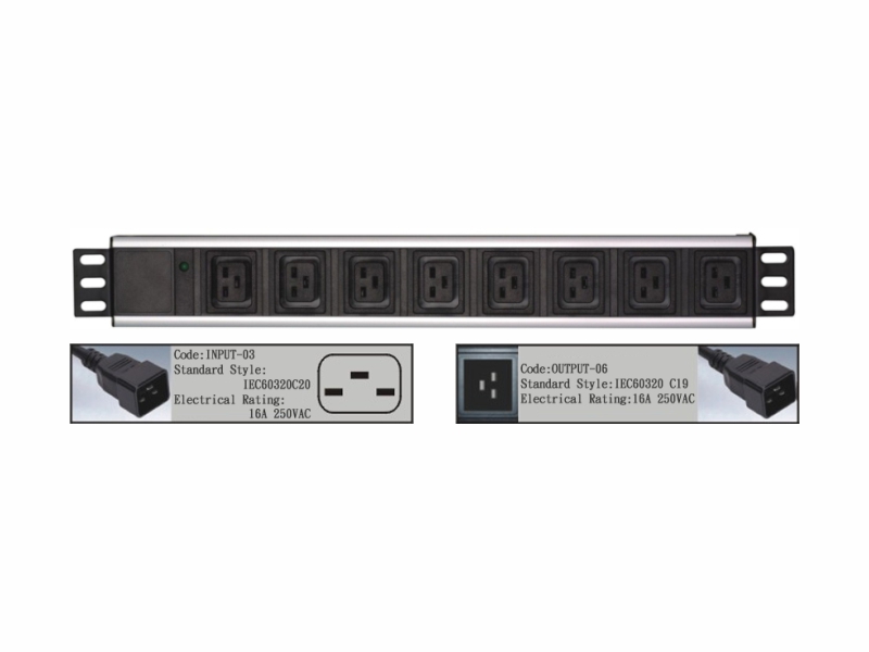 19 inch IEC C19 outlet PDU 16A 250V